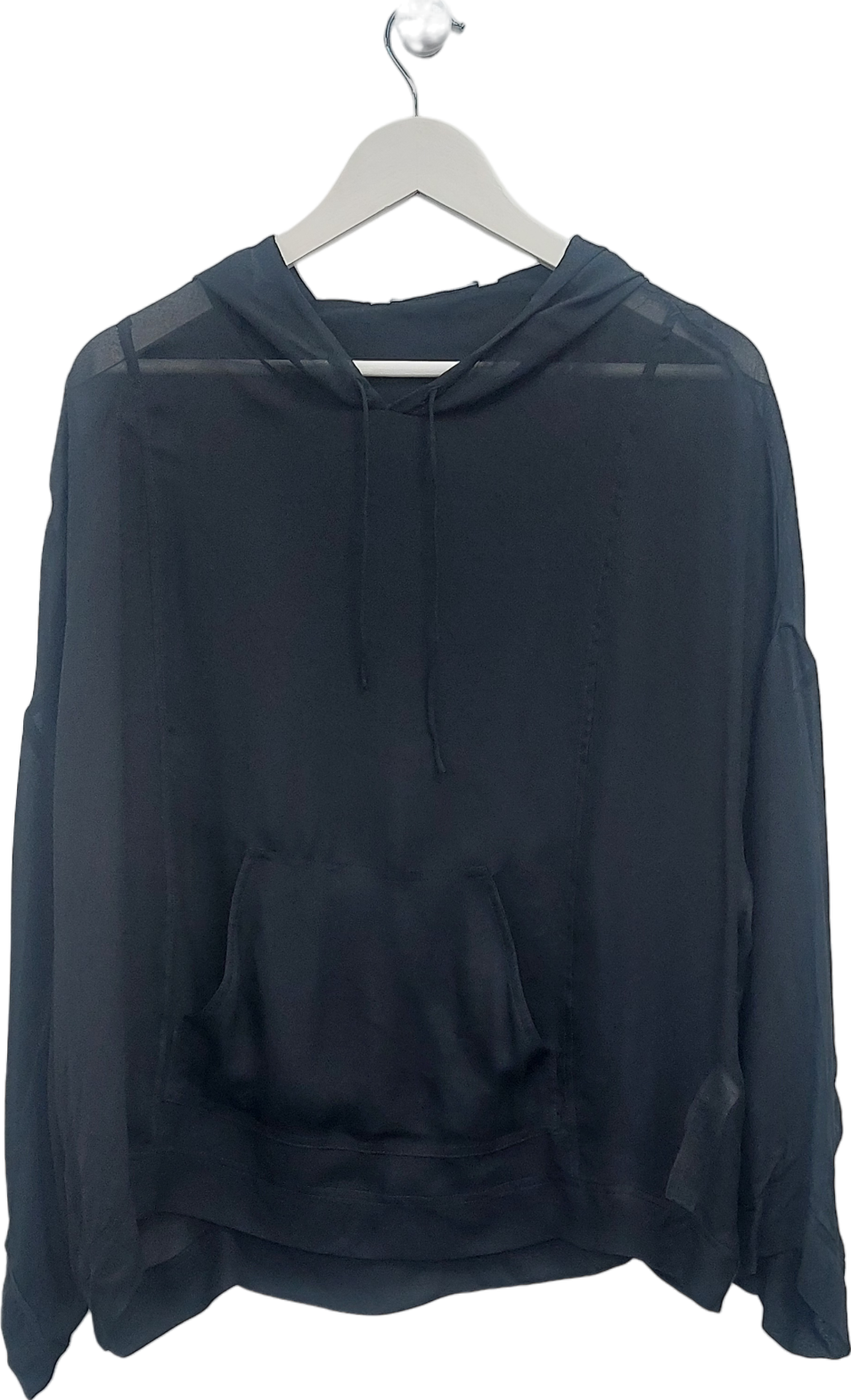 ZARA Black Sheer Hoodie UK XS/S