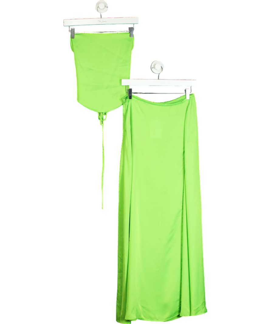Deusa Green Jade Skirt & Jade Top In Silk UK 8