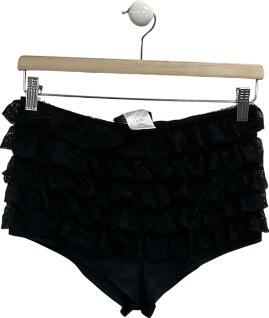 White Fox Black Take Over Control Lace Booty Shorts UK M