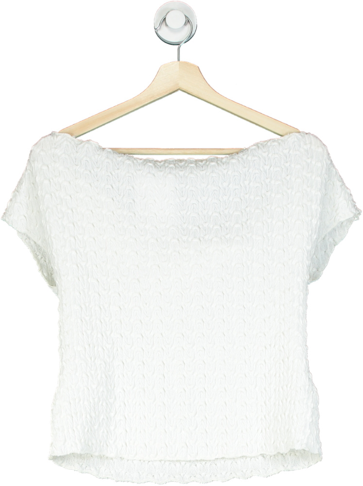 Zara White Knitted Top UK L