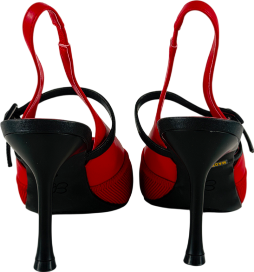 Cosy island Red Strikestep Elegant Stiletto Heeled Slingback UK 4