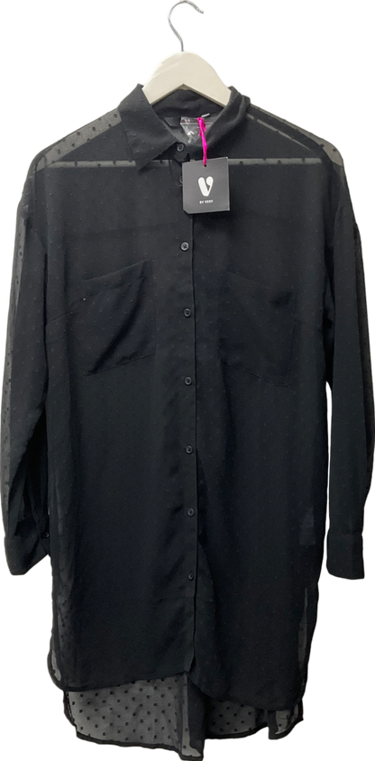 Very Black Yours Curve Texture Sheer Shirt UK 10