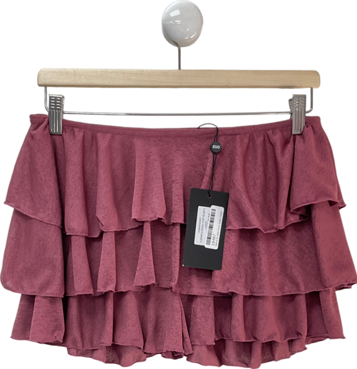 Ego Red Low Rise Frilly Skirt UK 12