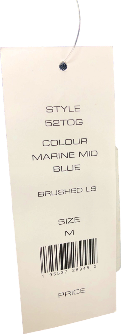 French Connection Marine Mid Blue Brushed Long Sleeve Shirt UK Size M