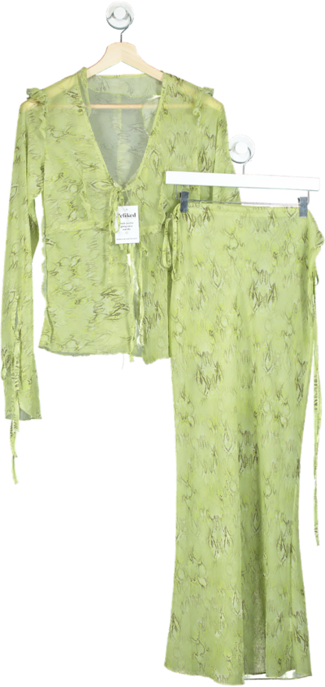 Unbranded Green Patterned Two-Piece Set UK M