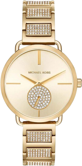 MICHAEL KORS Portia Pave Yellow Gold Dial Ladies Watch - MK3852