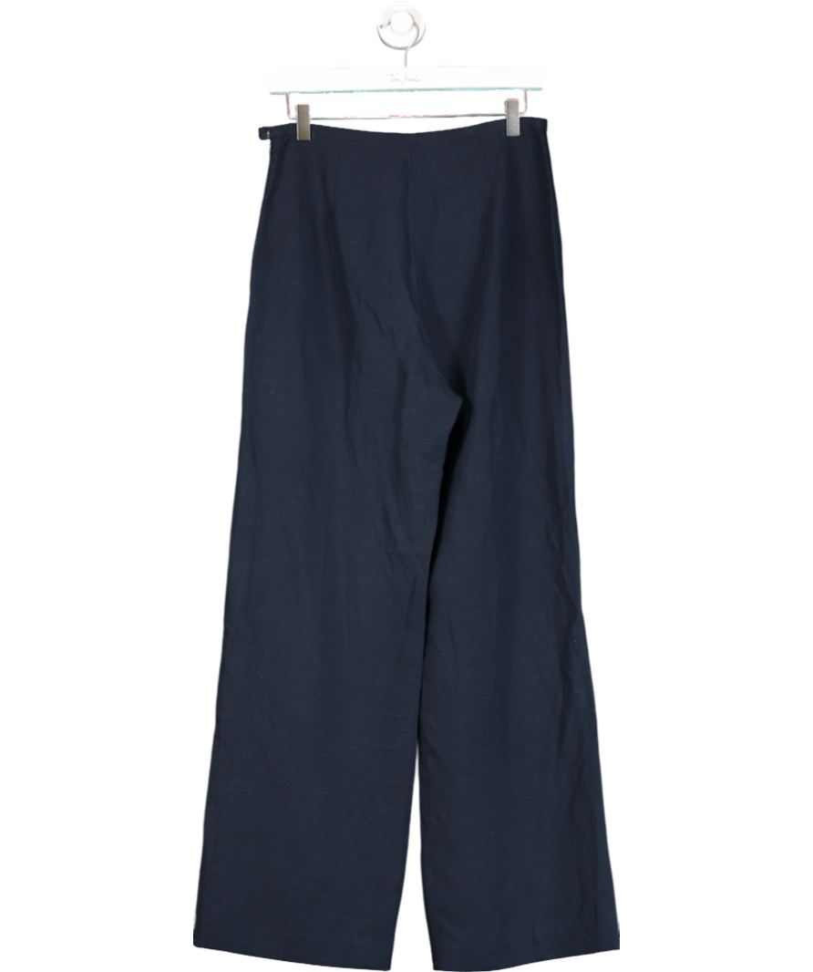 J McLaughlin Blue Navy Wide Leg Trousers UK 8
