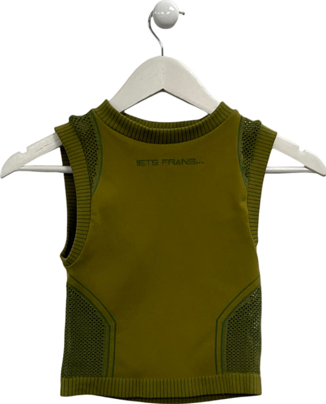 Urban Outfitters Green Serena Ribbed Mesh Tank Top UK S