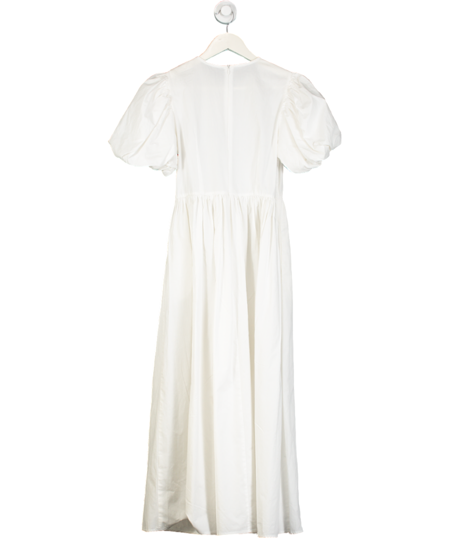 Sister Jane White Puff Sleeve Smock Midi Dress UK XS