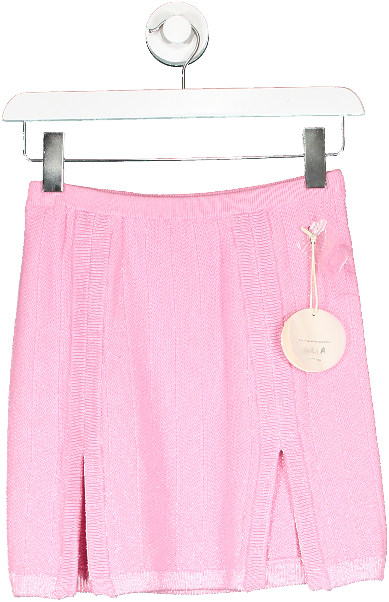 Camila Coelho Marlena Pink Knit Mini Skirt And Crop Top Co-ord Set UK XS