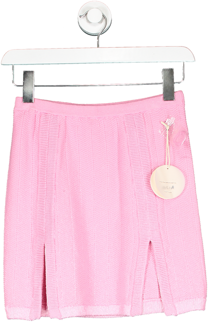 Camila Coelho Marlena Pink Knit Mini Skirt And Crop Top Co-ord Set UK XS