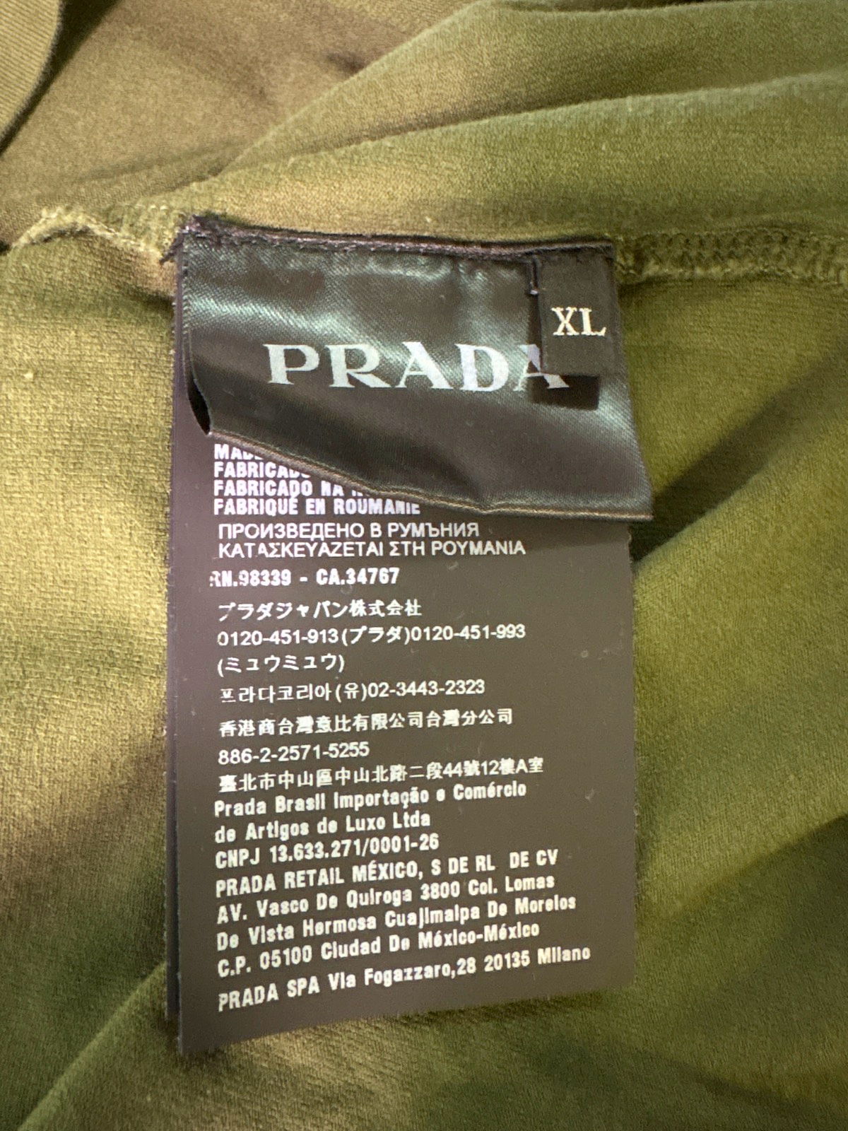 Prada Green Pocket T-Shirt UK XL