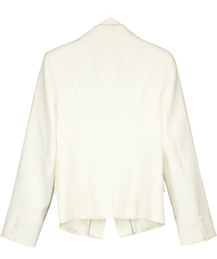 Karen Millen Cream Tailored Crepe Single Breasted Blazer Jacket UK 12