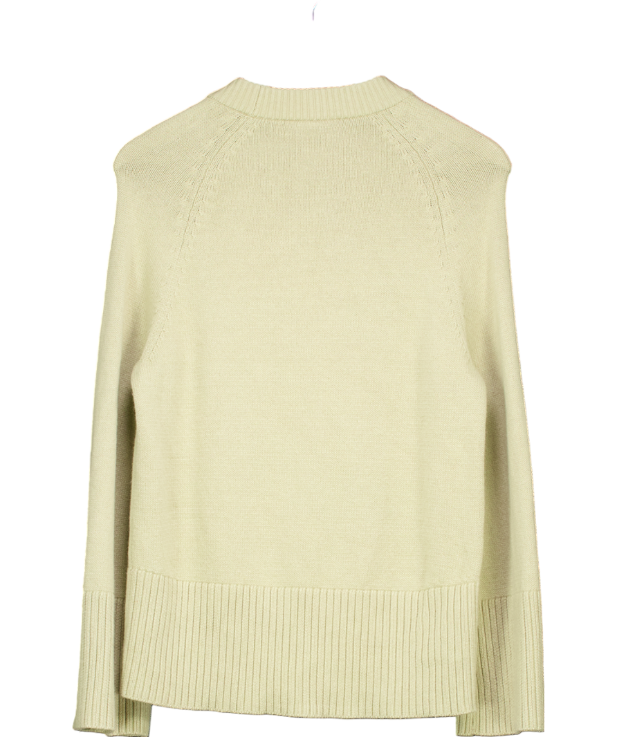 & Other Stories Sage Green Cotton/wool Blend Oversize Crew Neck Jumper UK XS