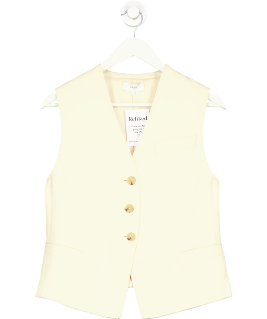 Vince Yellow Crepe Waistcoat UK 8