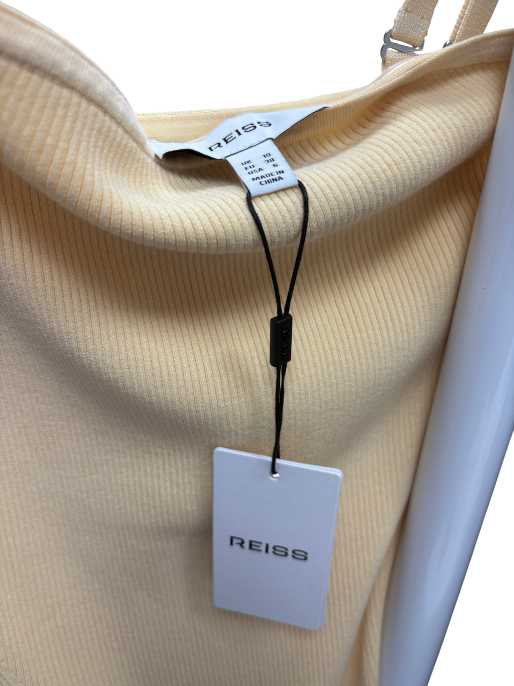 REISS Butter Yellow Milana Sleeveless Knitted Maxi Dress UK 10