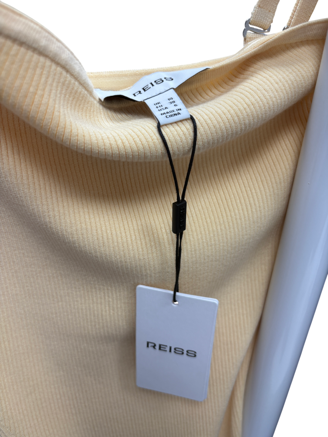 REISS Butter Yellow Milana Sleeveless Knitted Maxi Dress UK 10