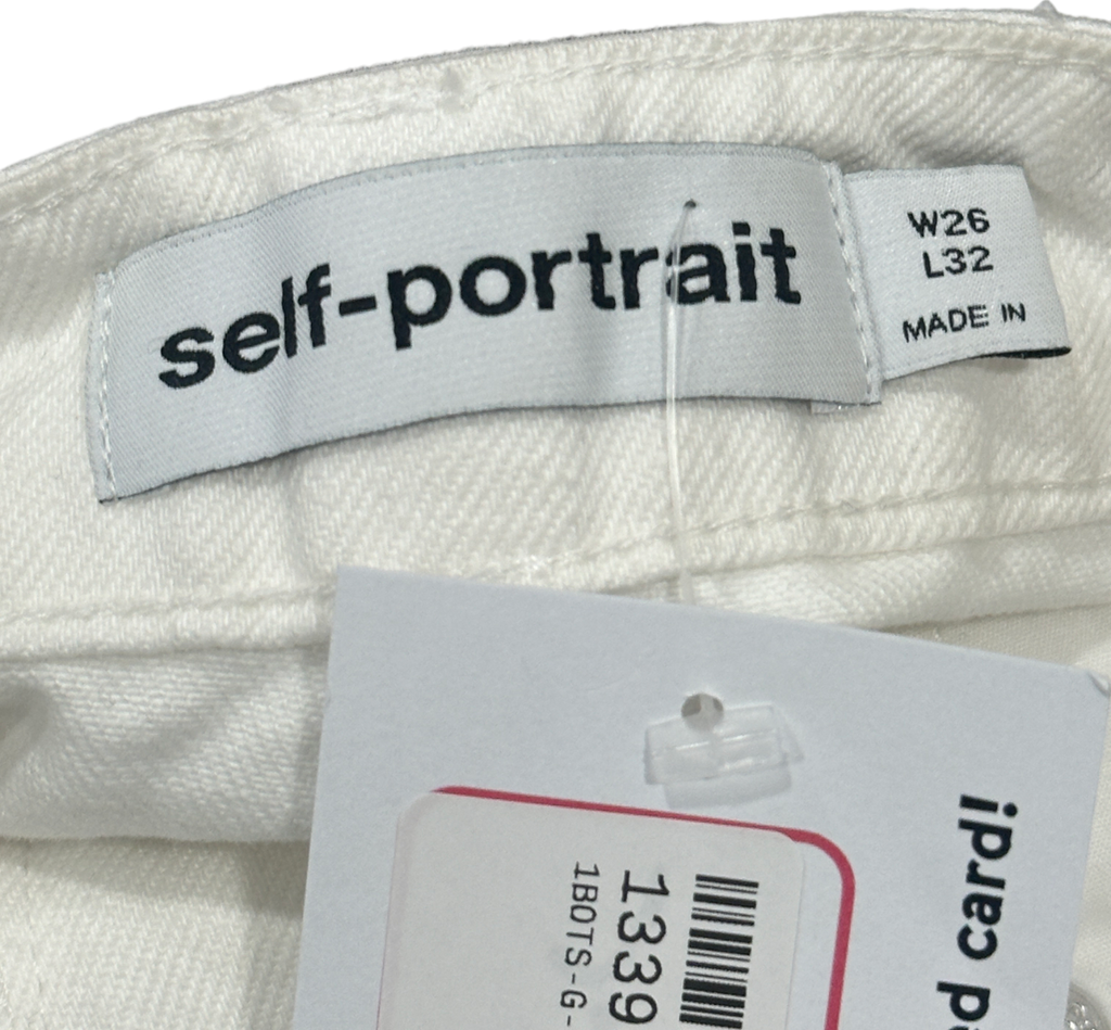 Self-Portrait White Lace Detail Jeans W 26 L 32