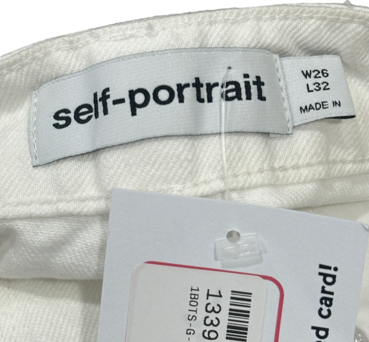 Self-Portrait White Lace Detail Jeans W 26 L 32