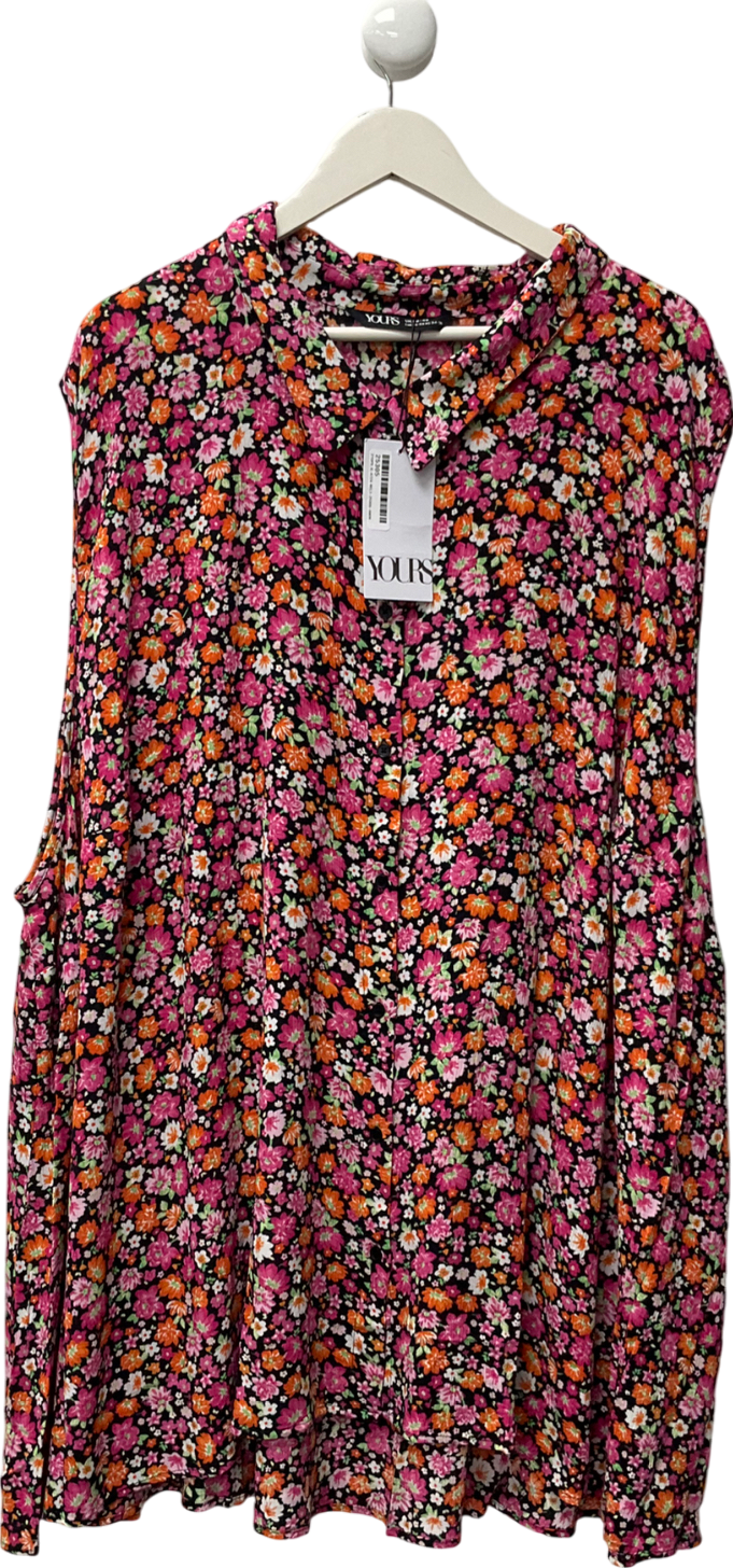 Yours Multicoloured Curve Pink Floral Print Sleeveless Blouse UK 38/40
