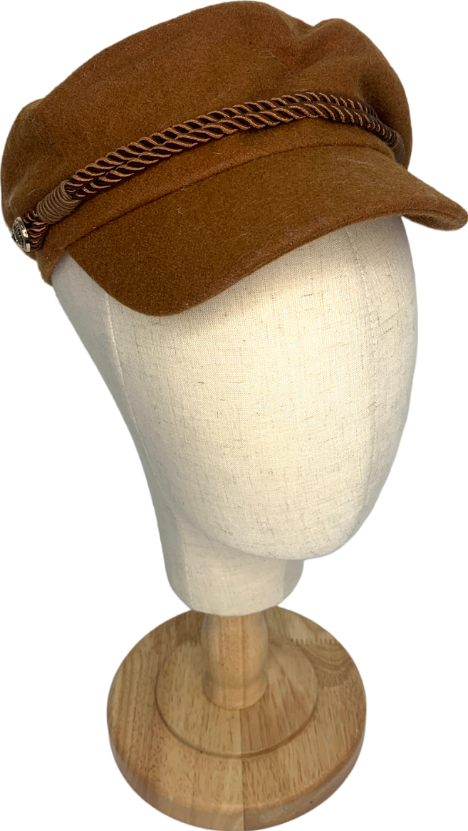Hatattack Brown Wool Blend Flat Cap One Size