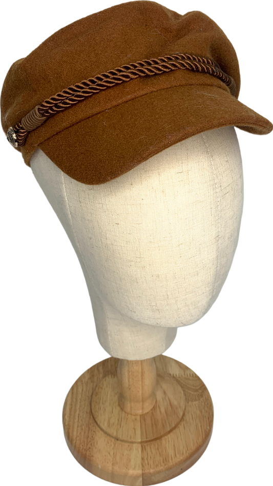 Hatattack Brown Wool Blend Flat Cap One Size