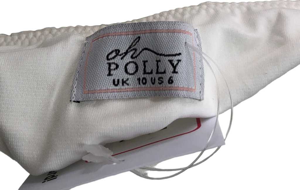 Oh Polly White Slinky Jersey Mid Rise Ruffle Layer Mini Skirt In Ivory UK 10