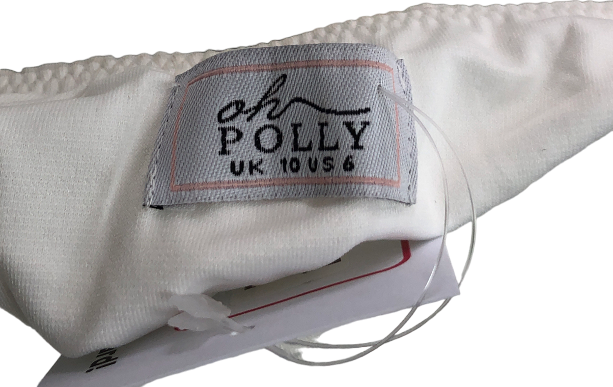 Oh Polly White Slinky Jersey Mid Rise Ruffle Layer Mini Skirt In Ivory UK 10