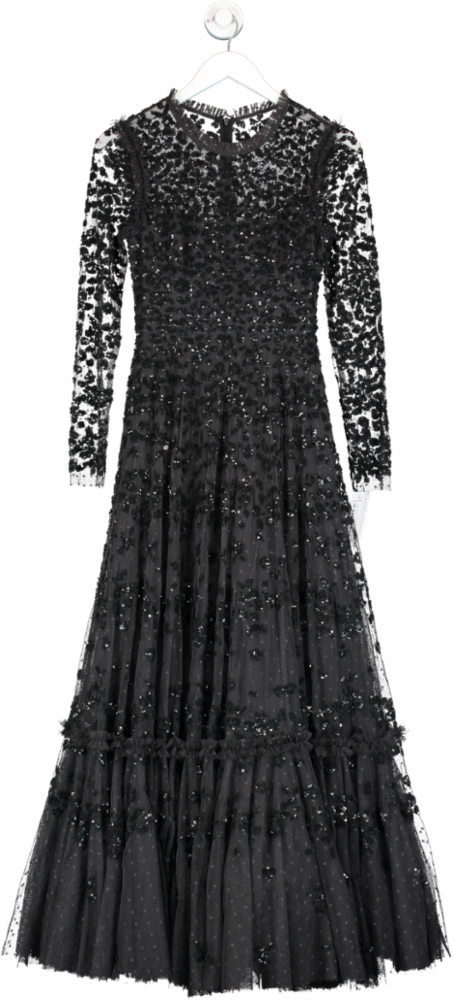 Needle & Thread Black Margot Ankle Gown UK 6