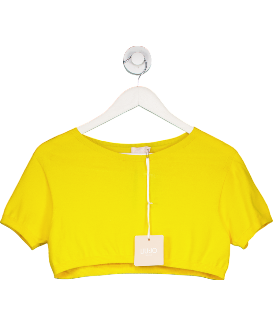 Liu Jo Milano Yellow Maglia Crop Top UK XS