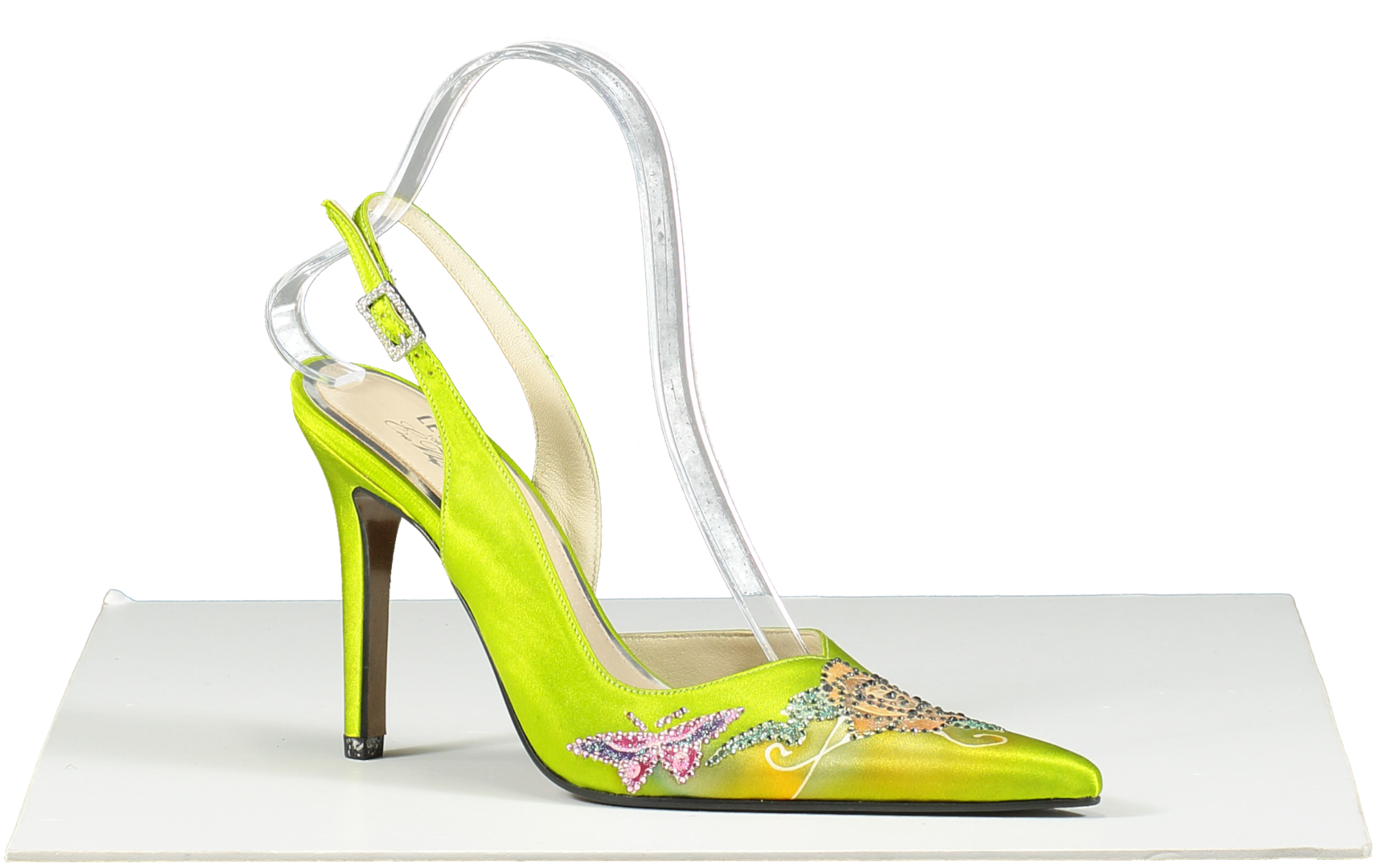 LEWRE Lewre X Eric Way Green Bespoke Satin Embellished Shoes UK 3 EU 36 👠