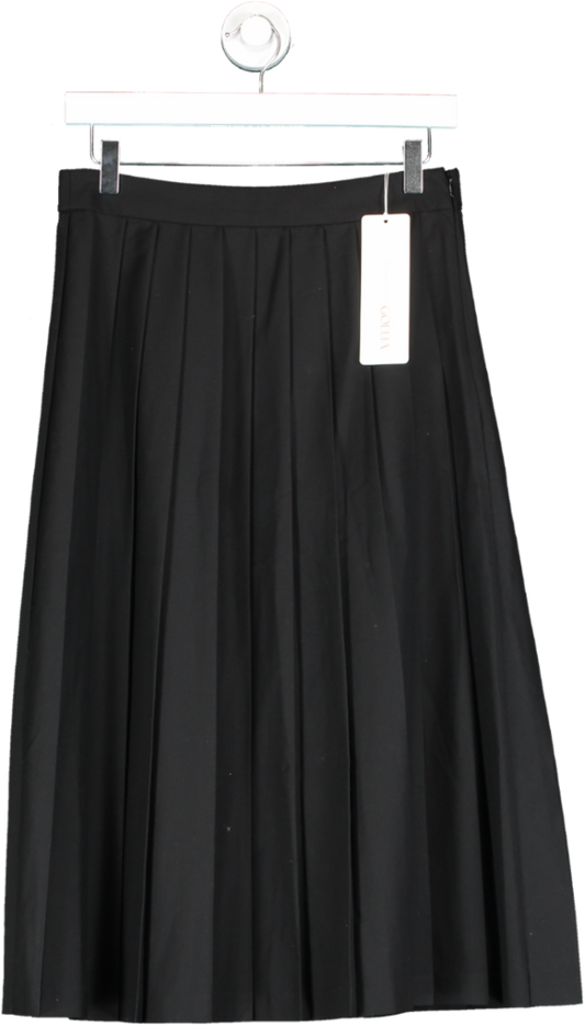 Goelia Black Waist-slimming Pleated Stretch Skirt UK 10