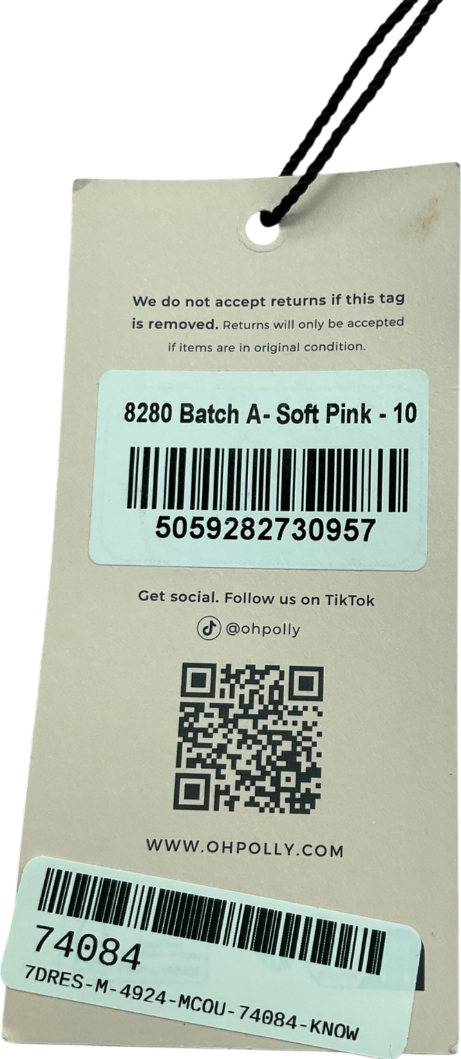 Oh Polly Pink Fabiola Lace Up Bubble Hem Corset Mini Dress UK 10