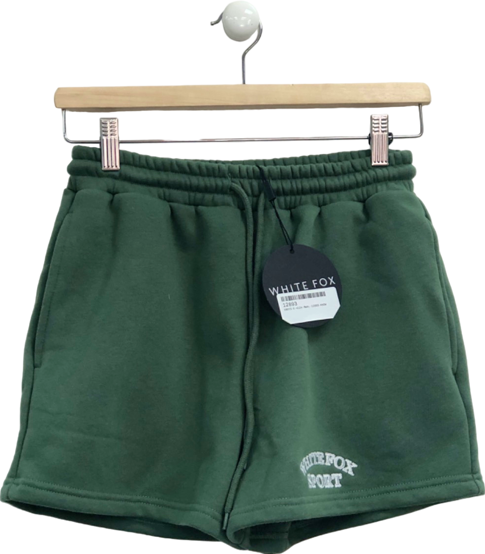 White Fox Green Sport Shorts UK XS