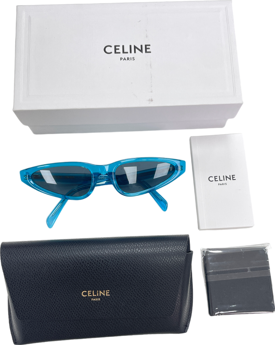 Celine Eyewear Blue Cat-eye Sunglasses In Case & Box