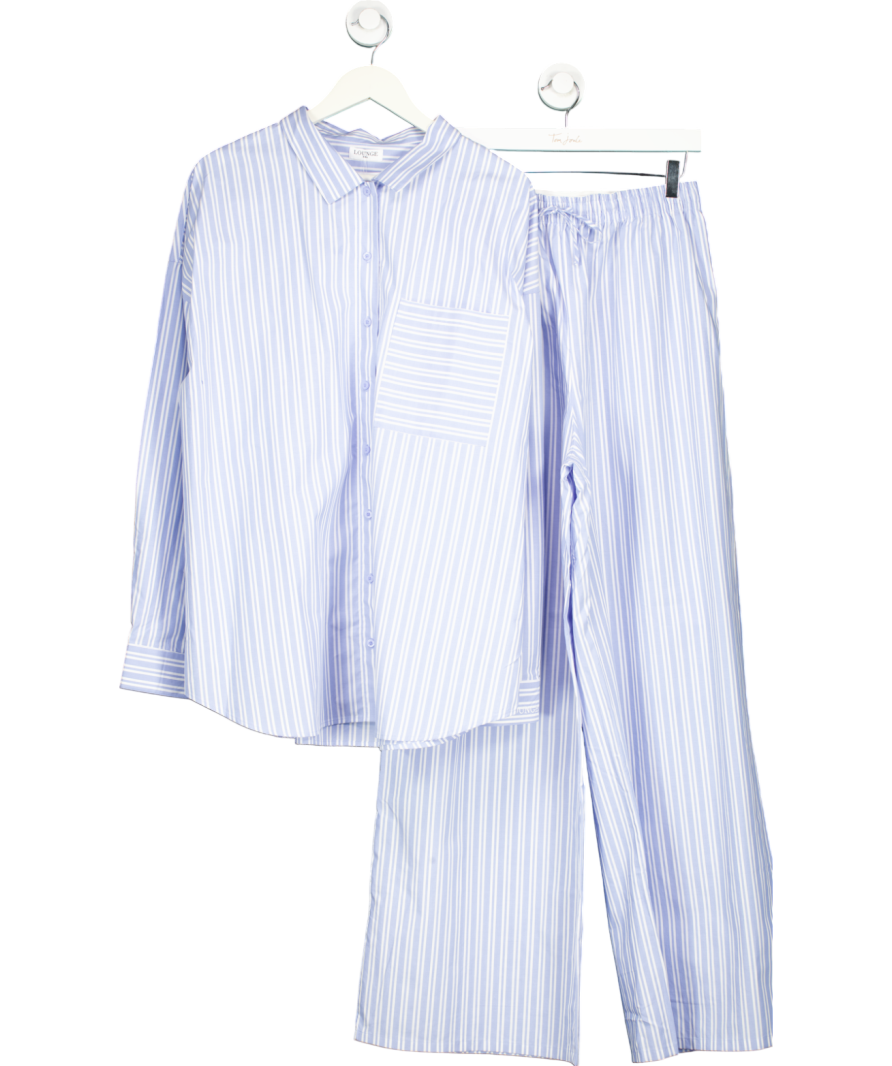 Lounge Blue Striped Shirt & Trouser Set UK XXL