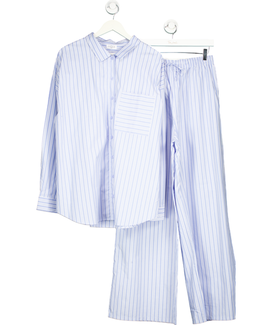 Lounge Blue Striped Shirt & Trouser Set UK XXL