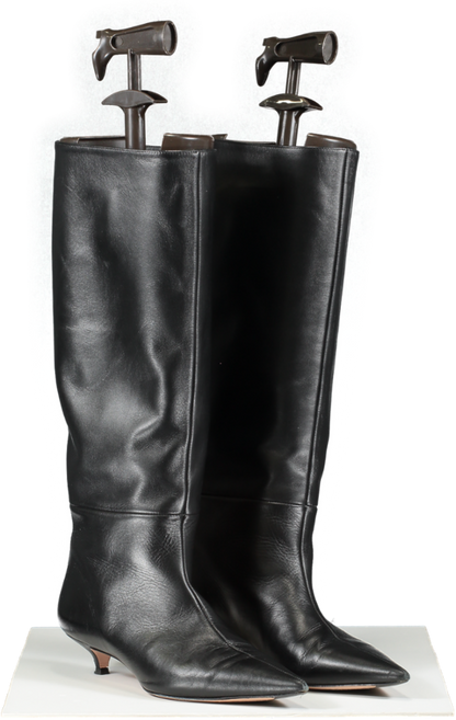 Russell & Bromley Black Sleek Leather Boots UK 5 EU 38 👠