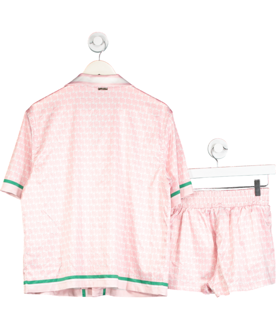 The Couture Club Pink 2-piece Emblem Printed Resort Shirt And Shorts Co-ord Set UK 6