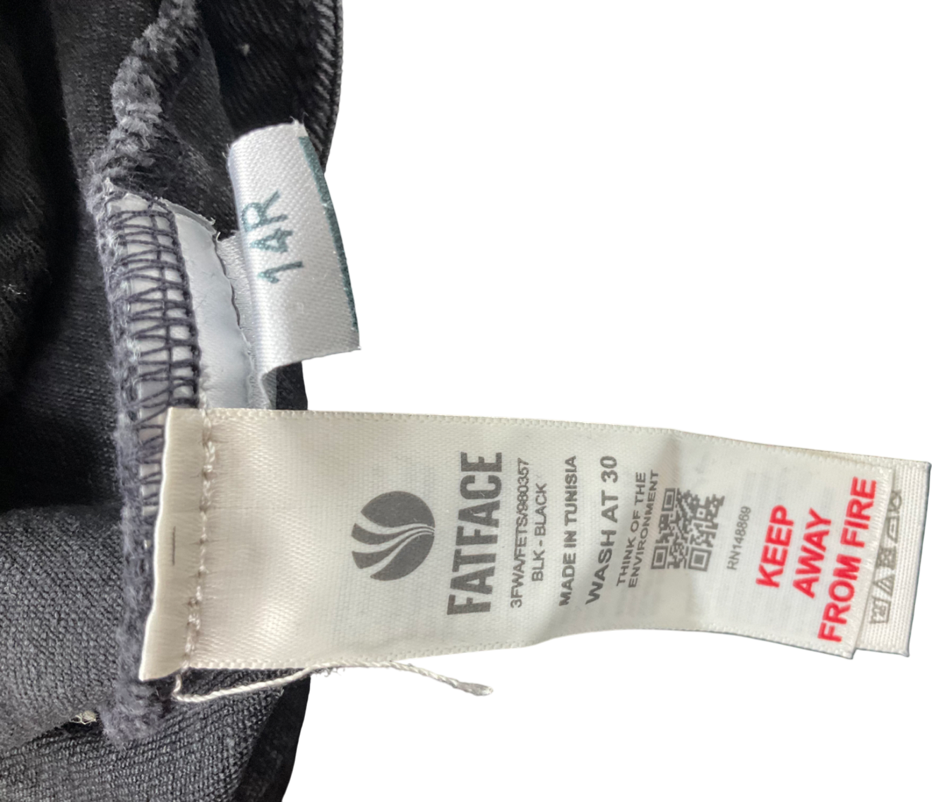 fat face Keswick Charcoal Grey Wide Leg Crop Jeans UK 14