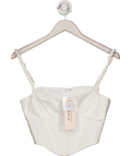 Oh Polly White Poplin Corset Style Bralette UK 10