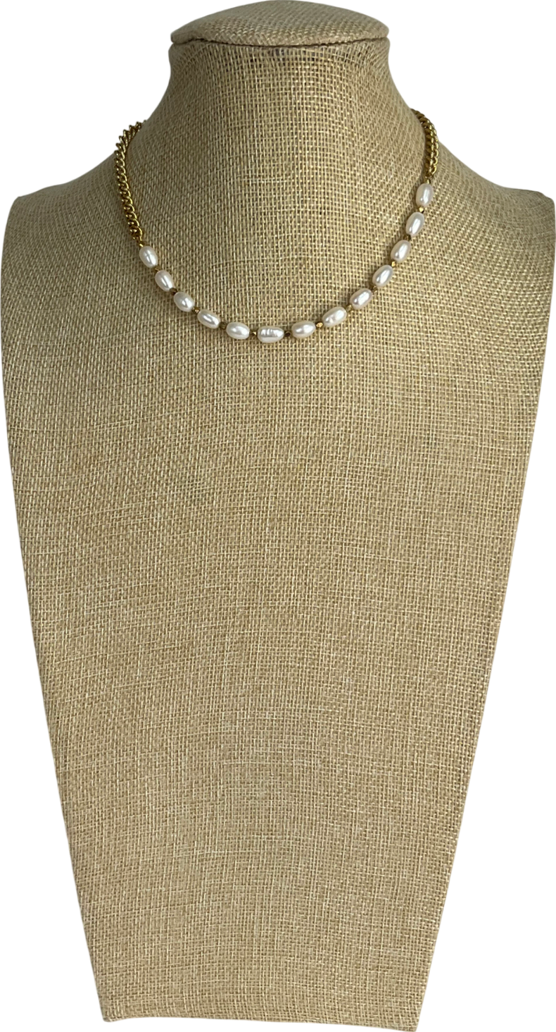 Edge Of Ember Yellow Gold Victoria Havana Pearl Choker Necklace