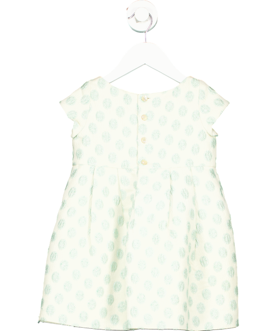 Bonpoint Green Cotton Polka Dot Dress 4 Years