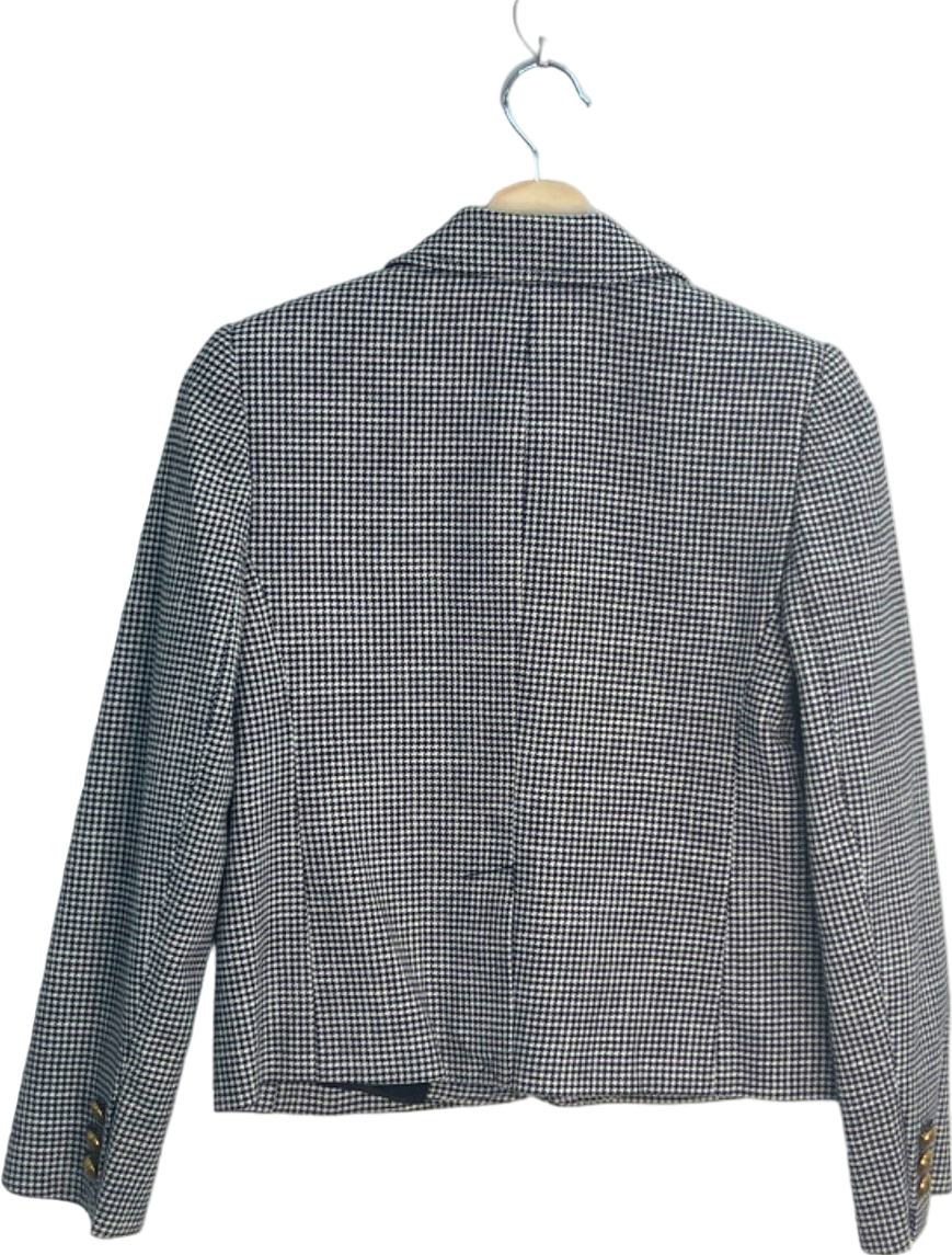 ME+EM Black/White Houndstooth Cropped Jacket UK 6
