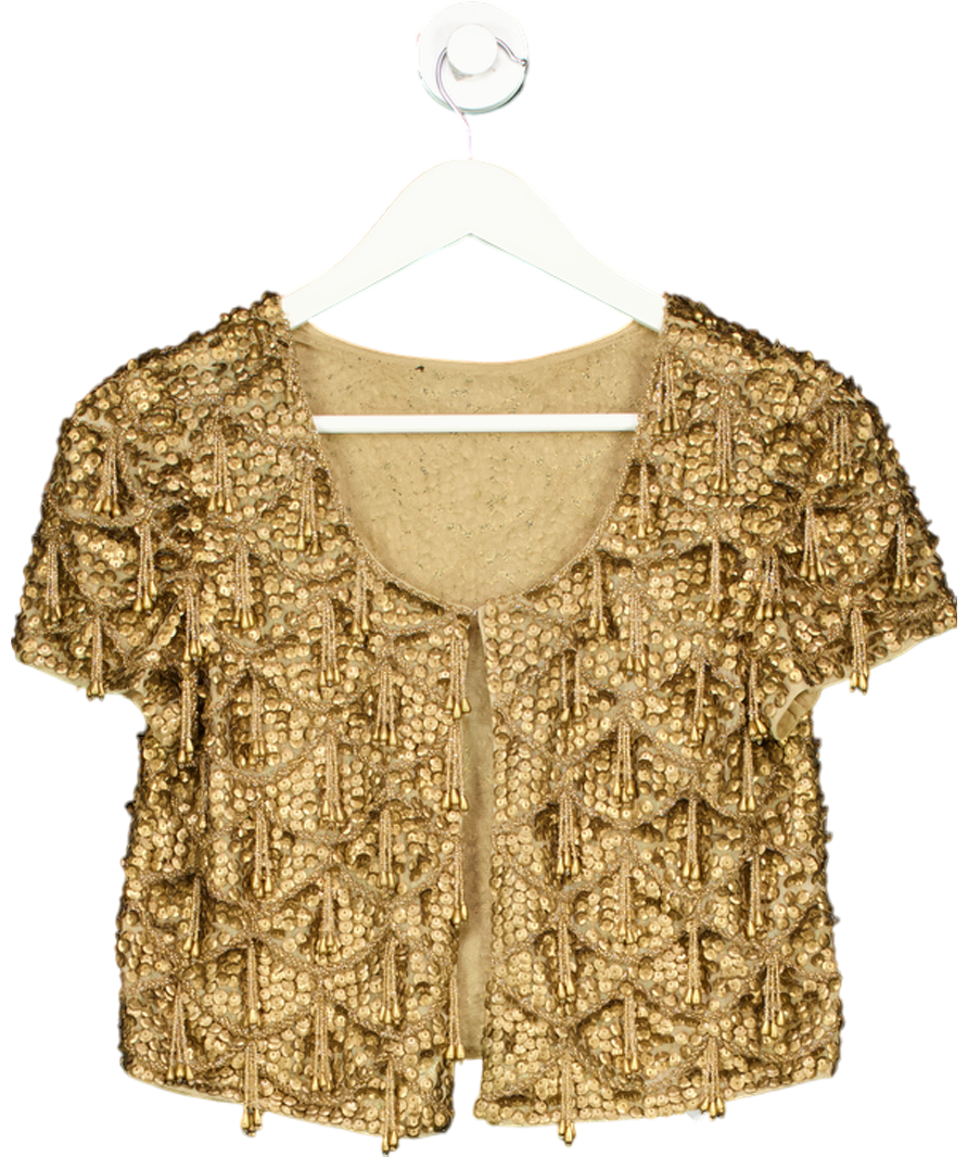 Topshop Metallic Embellished Beaded Top UK 6