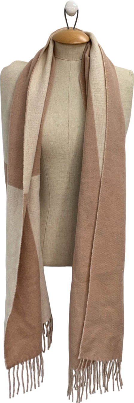 Beige and Brown Scarf One Size