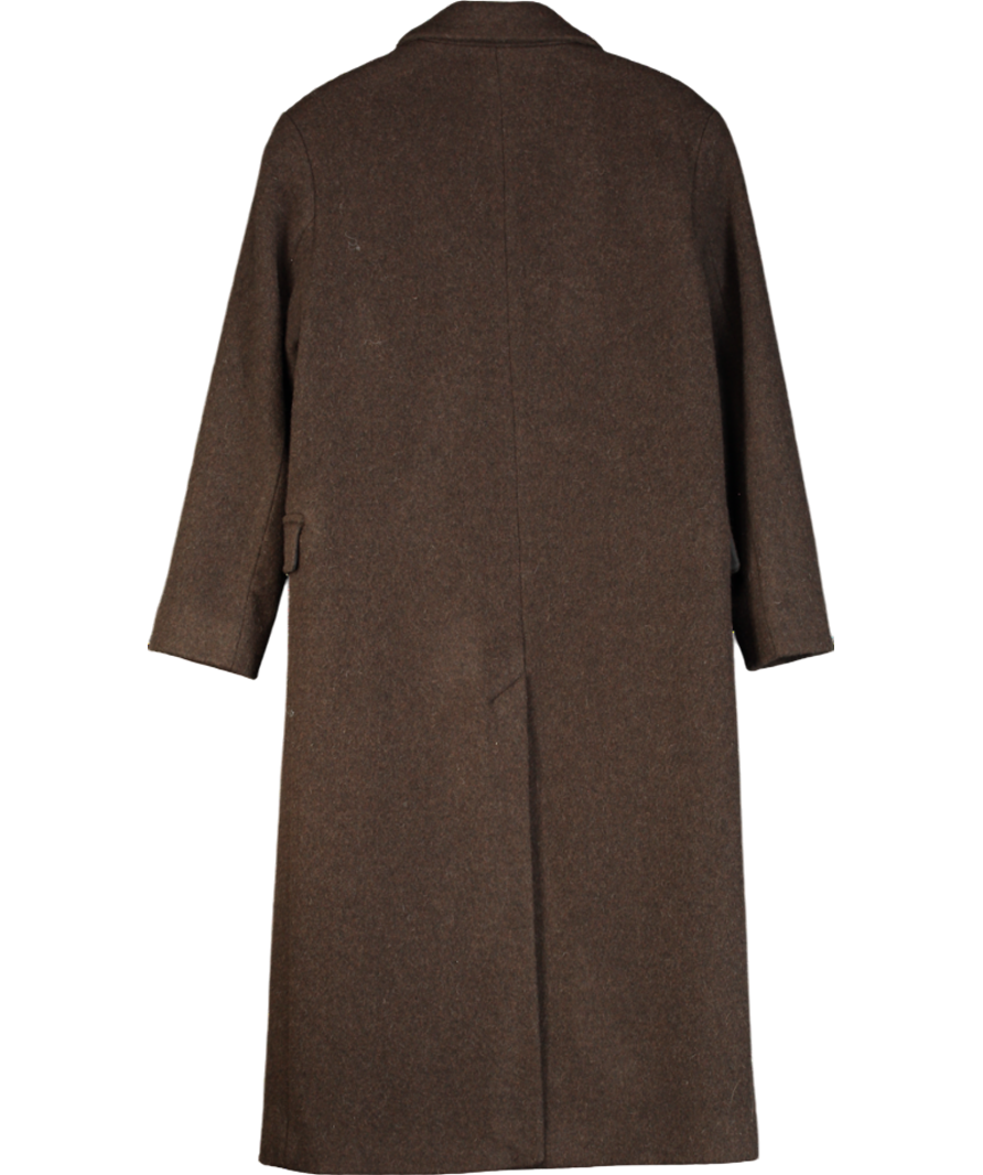 & Other Stories Brown Wool Blend Oversized Midi Length Coat UK XS