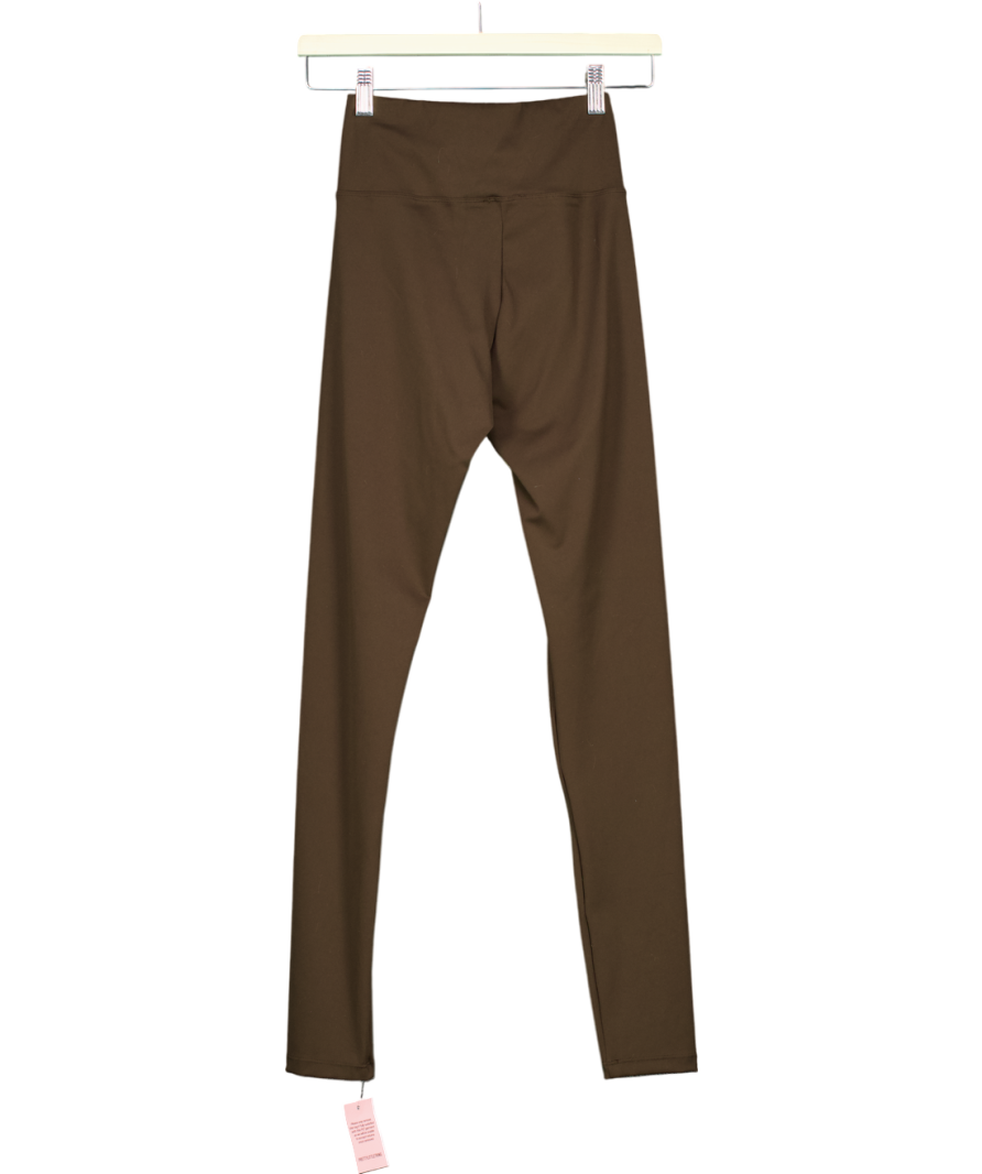 PrettyLittleThing Brown High Waist Gym Leggings UK S