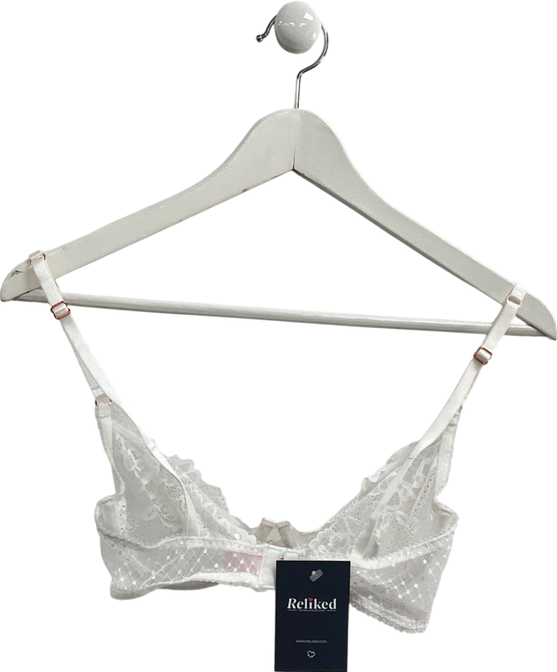 boa boa Gabbie White Lace Demi Bra UK 32D