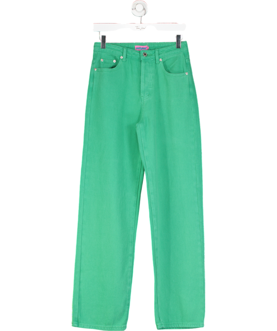 edikted Green Willa Wide Jeans UK S